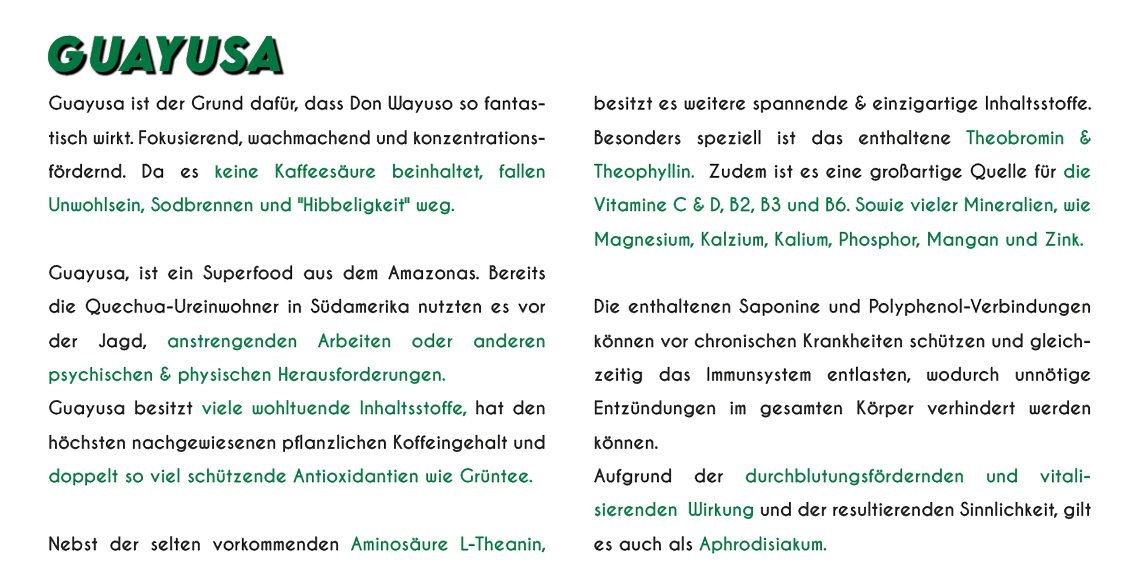 DonWayuo Web Guayusa - Don Wayuso - POWER OF NATURE