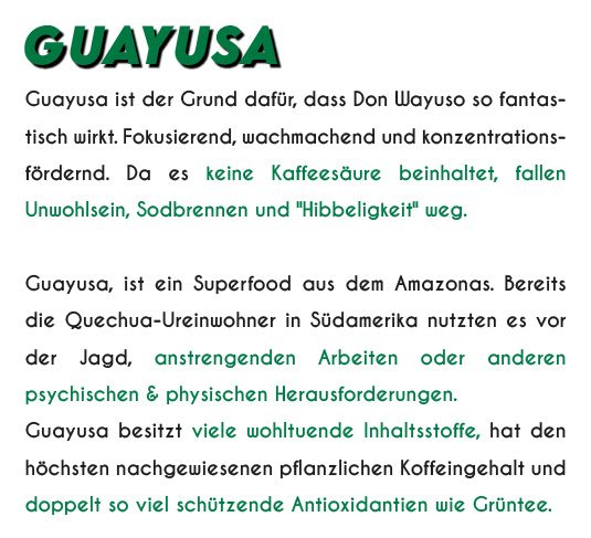 DonWayuso mobile web Guayusa1 n - Don Wayuso - POWER OF NATURE