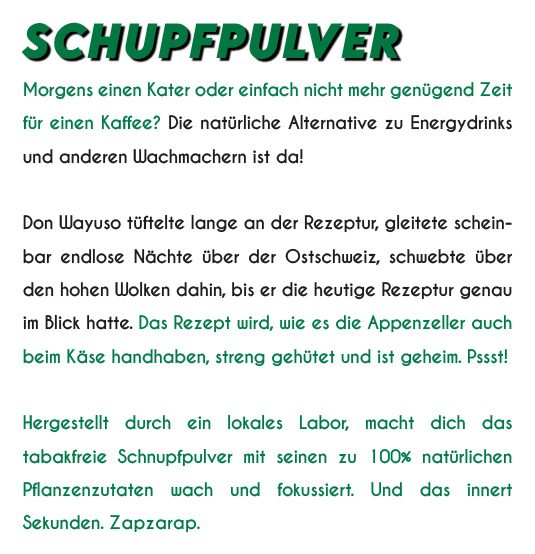 DonWayuso mobile web Schnupfpulver2 - Don Wayuso - POWER OF NATURE