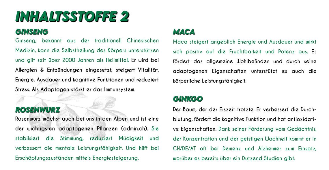 Schnupfpulver Einzelseiten Inhaltsstoffe 2 - Don Wayuso - POWER OF NATURE