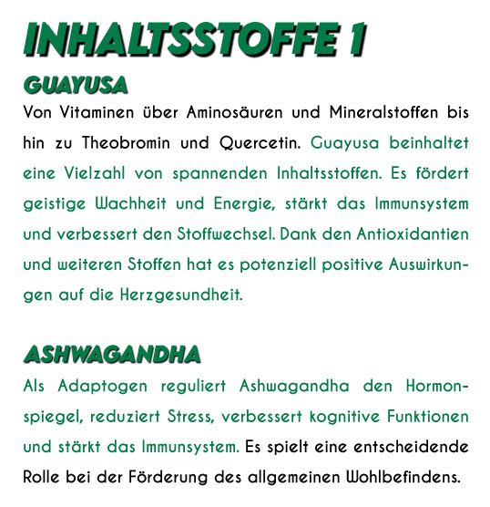 Schnupfpulver mobil Inhaltsstoffe 1 - Don Wayuso - POWER OF NATURE