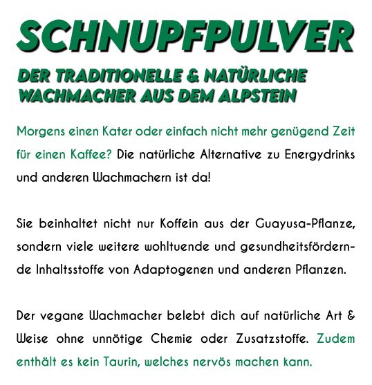 Schnupfpulver mobil Schnupfpulver - Don Wayuso - POWER OF NATURE